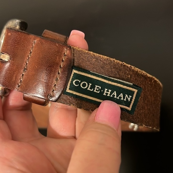 Cole Haan Vintage Golf Leather Belt, cognac color, size 36/40, unisex - Picture 8 of 11